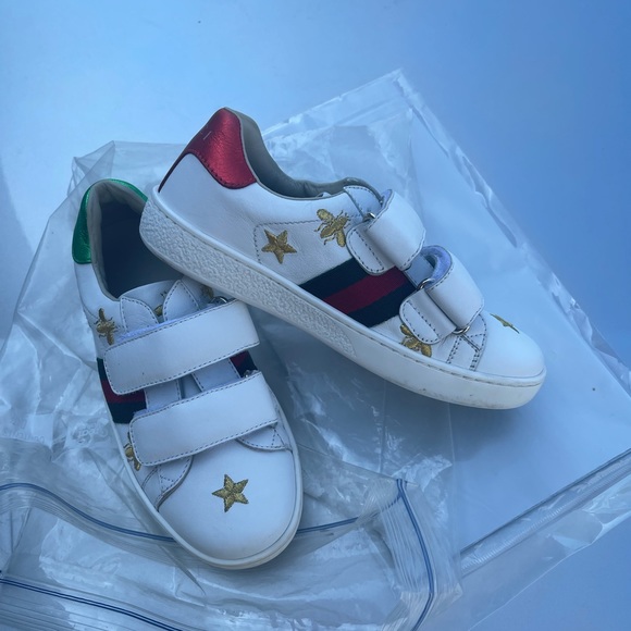 Gucci Kids Ace sneakers white strap Star bee 29/ 7 - Picture 4 of 13